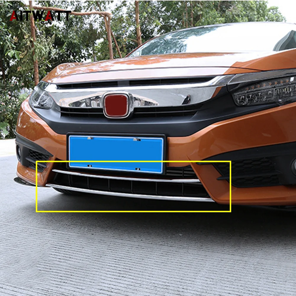 Передний нижний бампер для губ Гриль Крышка Honda Civic 2016 2017 автомобильные