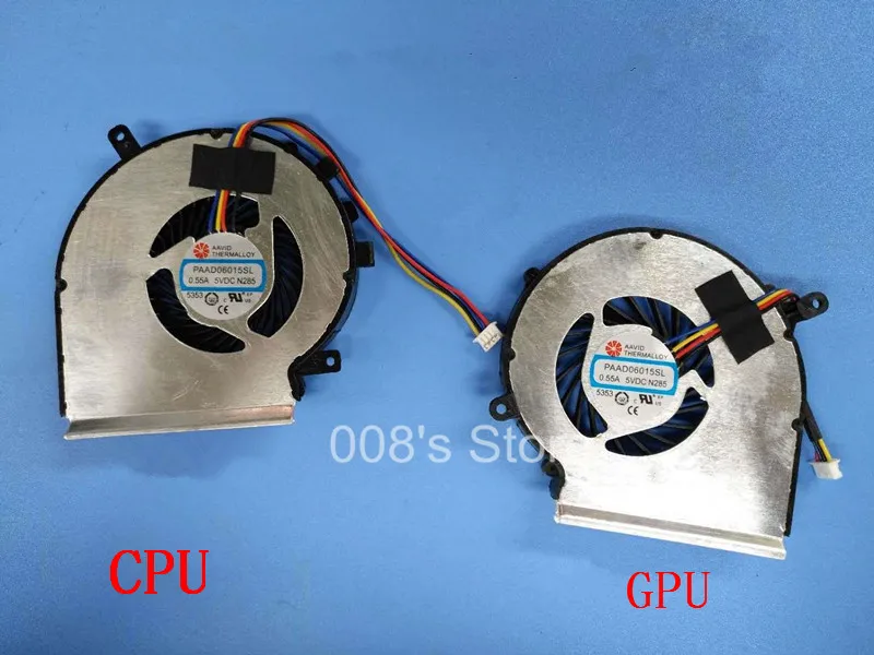 Процессор GPU Радиатор вентилятора оэм 4 Пина для MSI GE72 GE62 PE60 PE70 GL62 GL72 ms-16j3 GE62VR GP62MVR MS-16J8 MS-16JB кулер PAAD06015SL - Цвет лезвия: CPU and GPU Fan