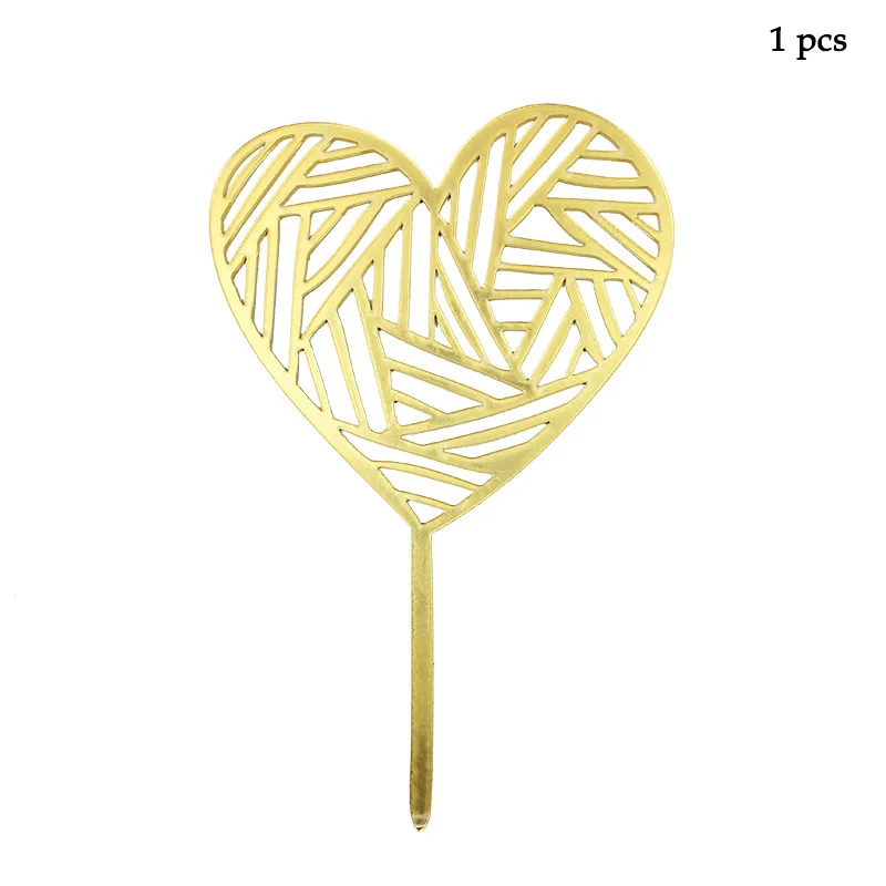1 pcs Топпер для торта на день рождения украшения для вечеринки на день рождения акриловый топ для торта флаги золото серебро розовый черный письма с поздравлениями с днем рождения Топпер для торта - Цвет: 1 pcs