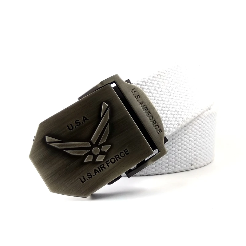 Retail wholesale Thicken Canvas belt With USA Air Force LOGO Buckle metal Fashion Cinto Masculino Lona | Аксессуары для одежды
