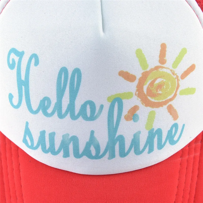 Hello Sunshine, детская бейсболка с принтом, летняя сетчатая Детская кепка с козырьком от солнца, Повседневная Бейсболка кепка-trucker кепки для мальчиков и девочек