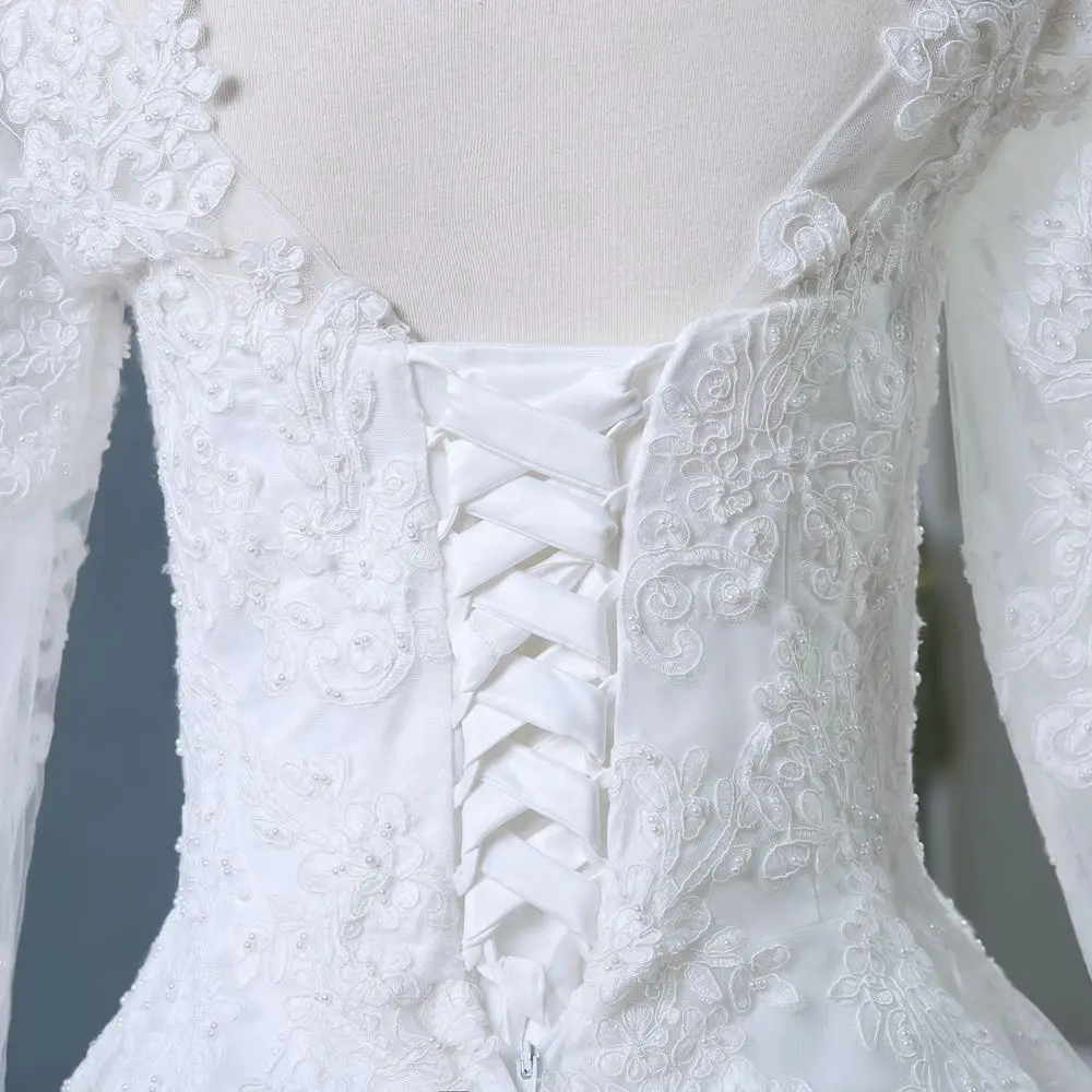

New Design Luxury Ball Gown Princess Wedding Dress 2020 Full Appliques Pearls Long Wedding Gown Custom Vestido De Noiva