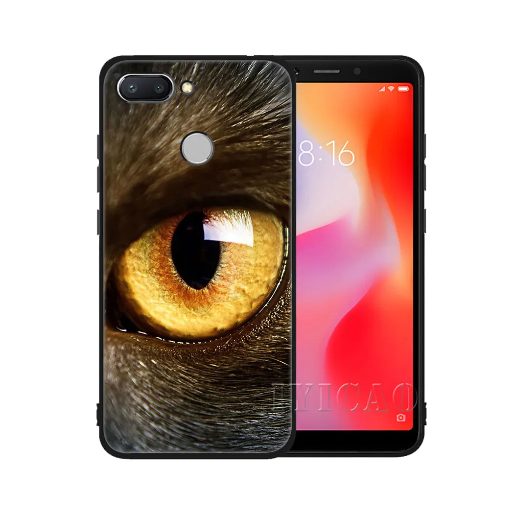 Мягкий чехол IYICAO eyes in black Cat Owl для Xiaomi Redmi 4A 4X5 5A 5 Plus 6 6A 7A Pro 7 S2 K20 |