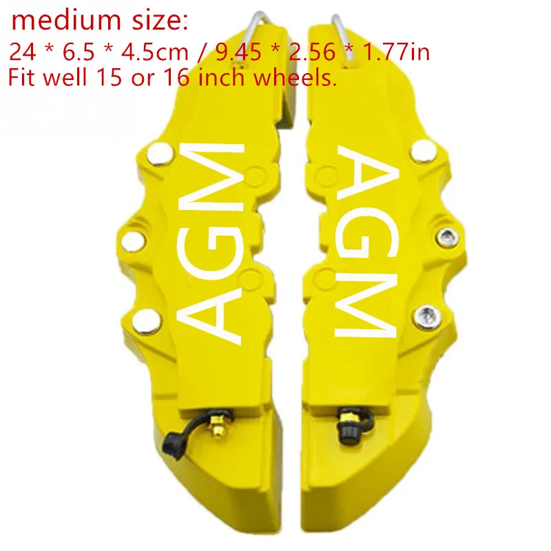 AGM Yellow Medium Универсальный тормозной суппорт Крышка Суппорта Тормозная крышка Персонализированная желтый синий черный красный серебристый 2 шт./лот - Цвет: AGM Yellow Medium