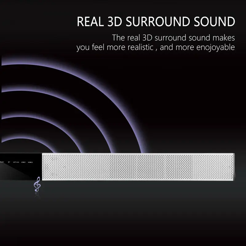 80 Вт BLUETOOTH звуковая панель телевизора с HDMI и цифровыми входами 3D звук MAXXBASS DSP