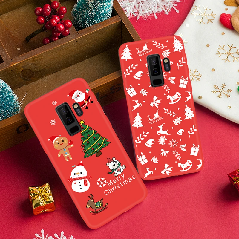 2019 Новый год Рождество Мягкий ТПУ чехол для samsung Galaxy S9 S8 плюс Note8 9 милый мультфильм