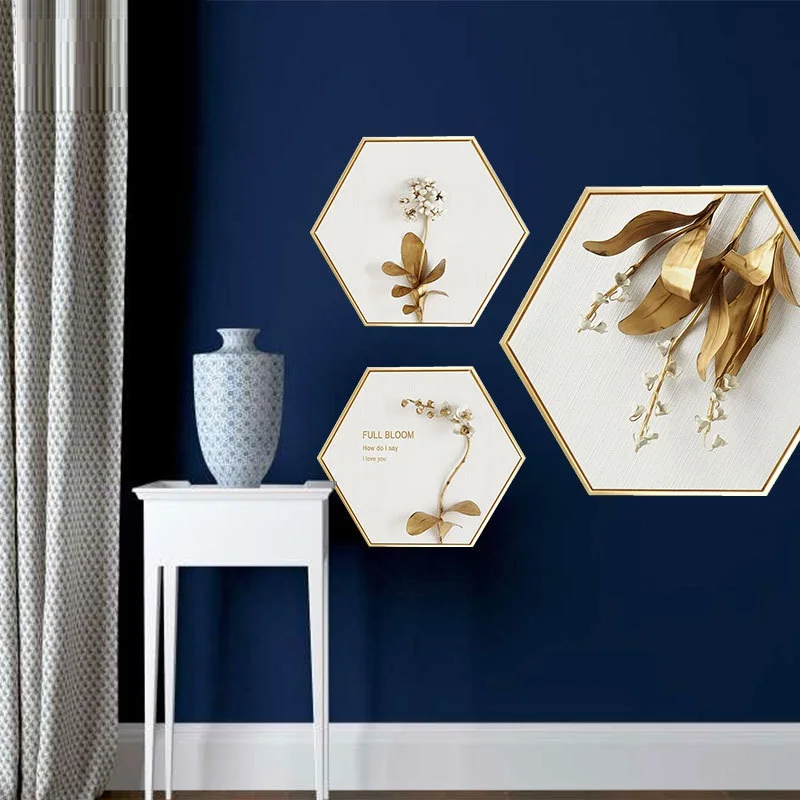 

Painting Hexagonal Paintings Wall Sticker 3D Flower Wall Decor Art Wall Hanging Living Room Sofa TV Background Ornaments R643