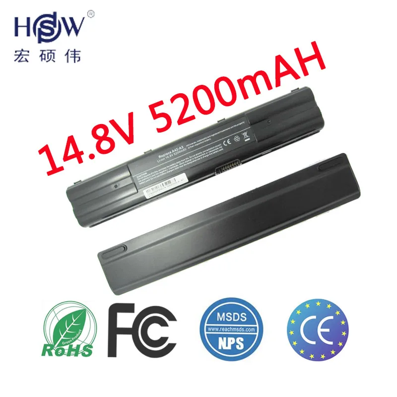 HSW ноутбука Батарея для Asus A3 A3E A3G A3H A3N A6 A6E A6F A6G A6J A7 G1S Z91 Z92 Z9100 a42-A3 Батарея для ноутбука A42-A6 Батарея