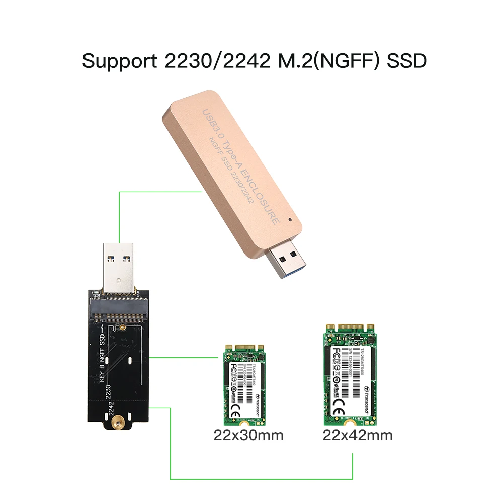 Алюминиевый NGFF/M.2 SSD к USB 3 0 Type A портативный жесткий диск выдвижной внешний корпус