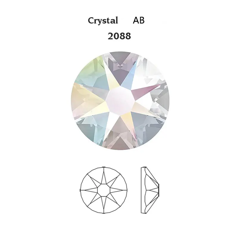 Crystal AB SS10 SW2078 плоская задняя Горячая фиксация 8 Большая 8 маленькая Горячая фиксация 1440 шт мульти радужные стразы стеклянные стразы AB железо на одежду - Цвет: Crystal AB