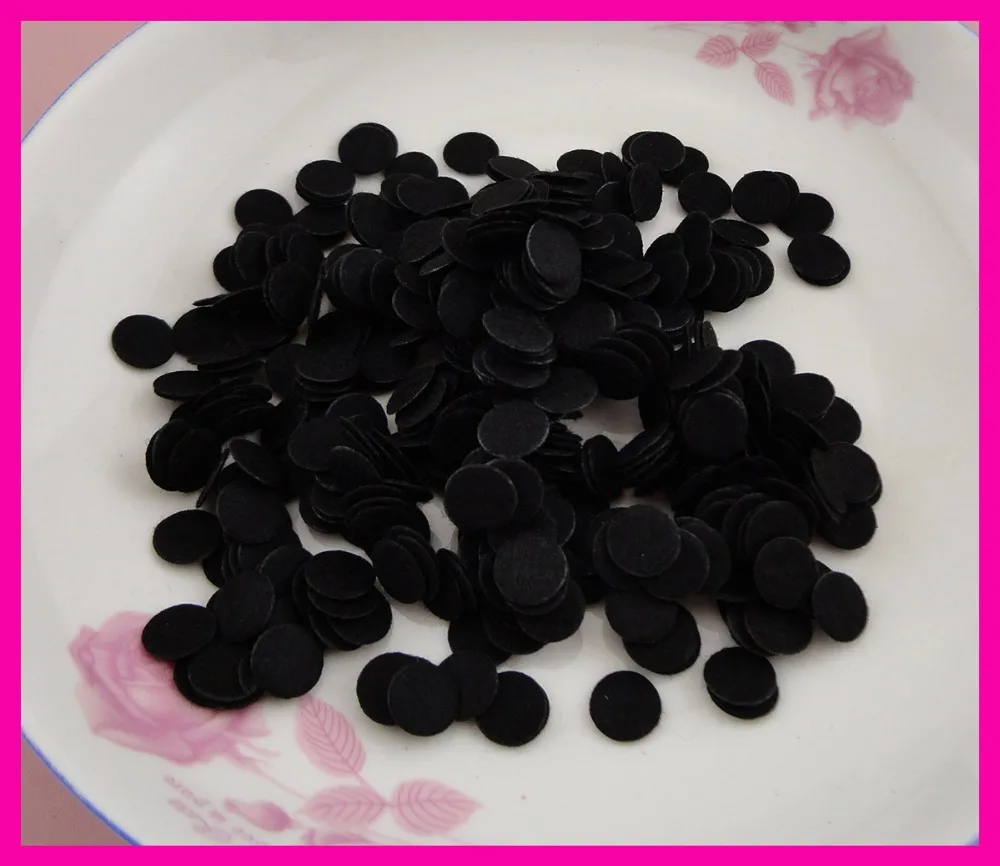 

1000PCS 10mm 2/5" Black round felt pads for DIY Hairbands accessories,round non-woven circles patches appliques