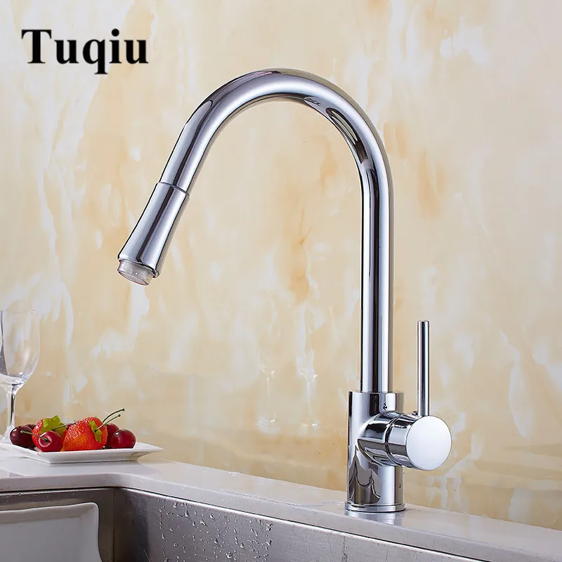 Pull Out Kitchen Faucet Chrome Led Sink Mixer Tap 360 degree rotation torneira cozinha mixer | Обустройство дома