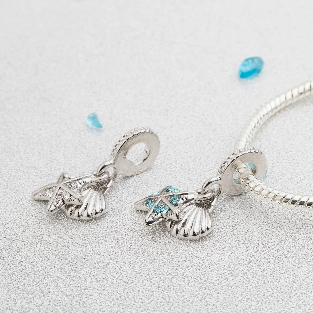 2 шт. Очаровательная Морская звезда ракушки бусины браслет ожерелье кулон DIY