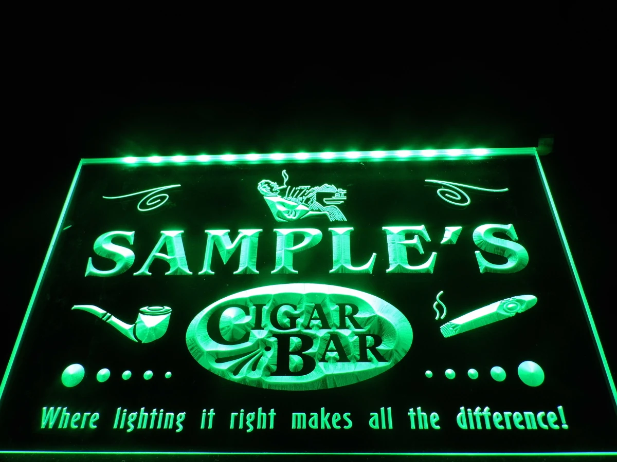 DZ056- Name Personalized Custom Cigar Pipe Bar Lounge Neon Sign hang sign home decor crafts | Дом и сад