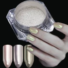 Зеркальный набор блестящих пудр для дизайна ногтей, серебристый пигмент цвета розового золота для шампанского, УФ-гель для дизайна ногтей, лак для ногтей, украшение для ногтей своими руками, хром