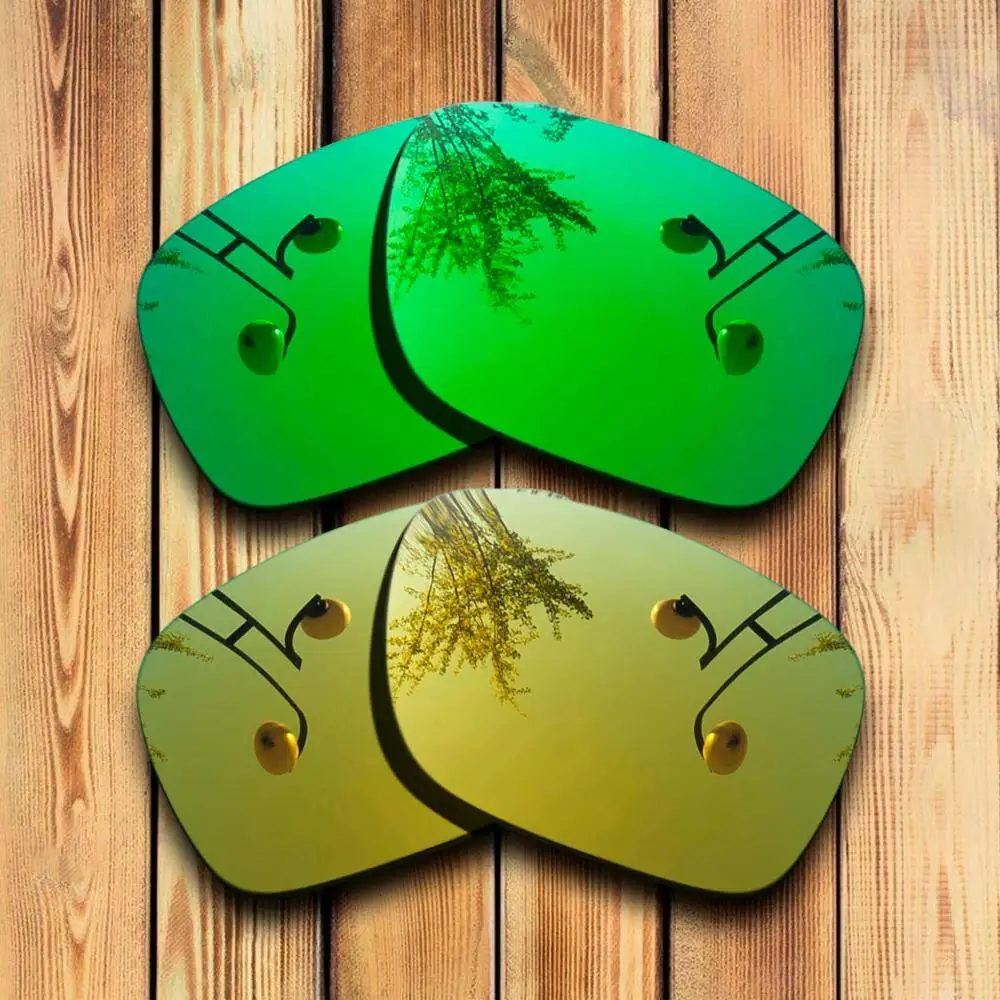 Green -Yellow Mirror 2 пары точно вырезанные поляризованные Сменные линзы для солнцезащитных очков Оукли Холбрук-много цветов - Цвет линз: Green -Yellow Mirror