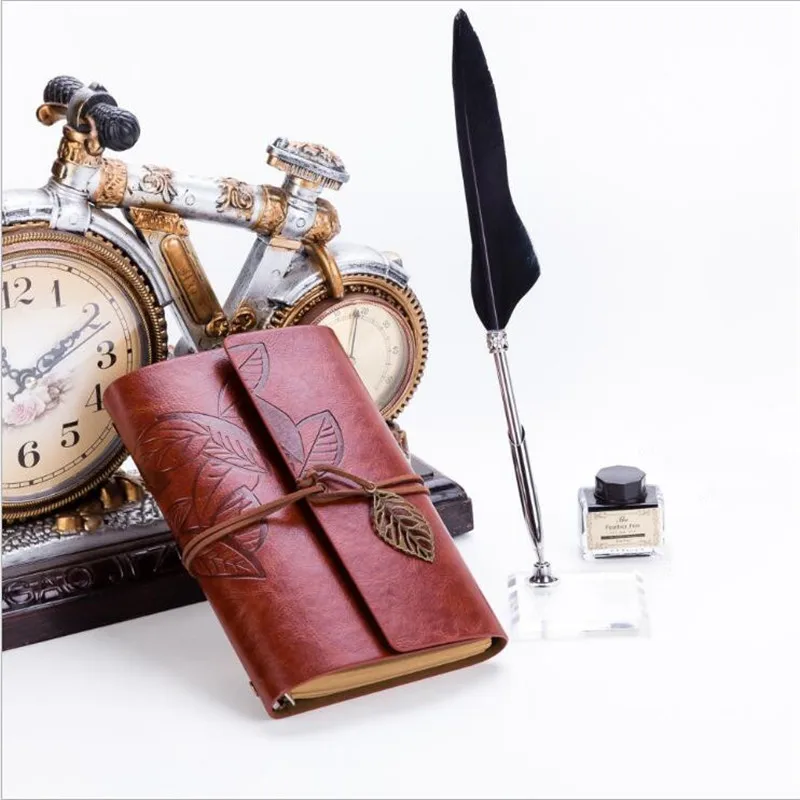 Европейский ретро ноутбук набор перьевых ручек перо эмаль ручка подарок