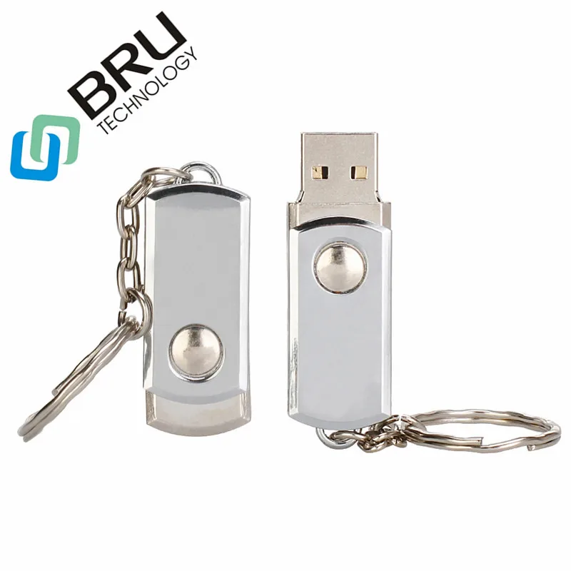 BRU USB флэш накопитель 128M512M1GB2GB Поворотная металлическая флешка подарок OEM на заказ