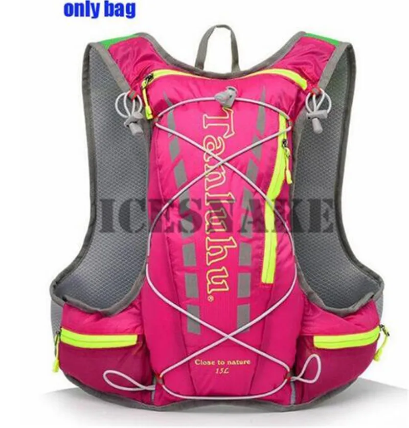 TANLUHU Trail Сумка для бега 15L гидратационный рюкзак для бега спортивный жилет поясная сумка для альпинизма Бег Туризм Велоспорт - Цвет: rose red