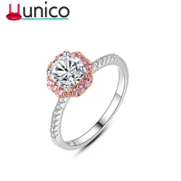 unico 925 sterling silver charm round shape radiant elegance aaa cz flower finger rings for women jewerly wedding ring annivers