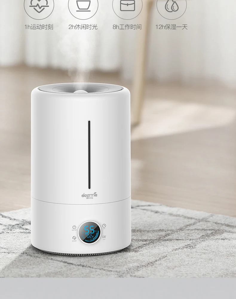 Xiaomi YOUPIN Deerma 5L увлажнитель воздуха сенсорная версия умный постоянный влажность УФ светодиодный 12H синхронизация тихий очиститель воздуха для воздуха