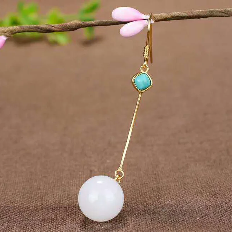 Прямая поставка настоящее висячие серьги из серебра 925 пробы для ушей