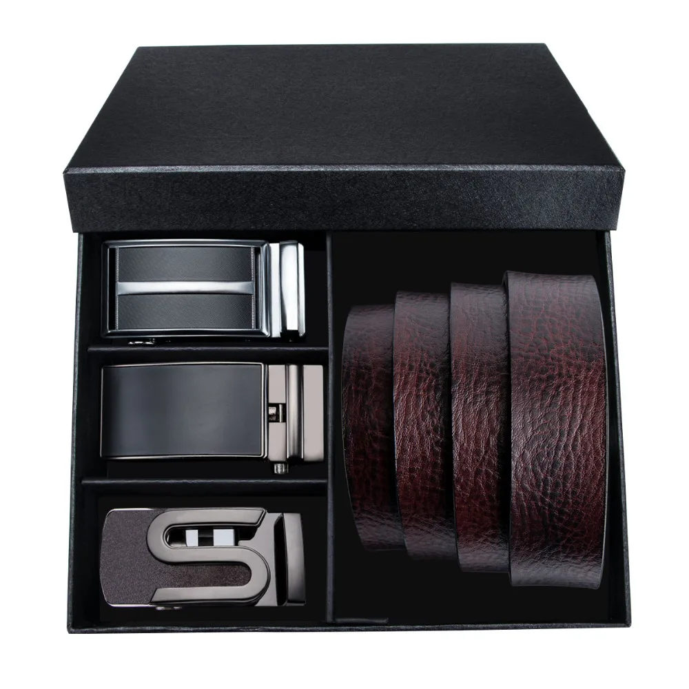 

4 Colors Leather Men Belt Ratchet Dress Male Belt with Linxx Buckle Automatic buckle Mens Belts Strap For Men Barry.Wang