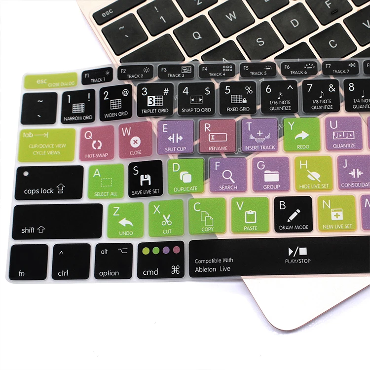 HRH Ableton Live premium Pro CC Final Cut Pro X Avid Pro инструменты США Силиконовые ярлыки клавиатура чехол для Macbook retina 12 A1534