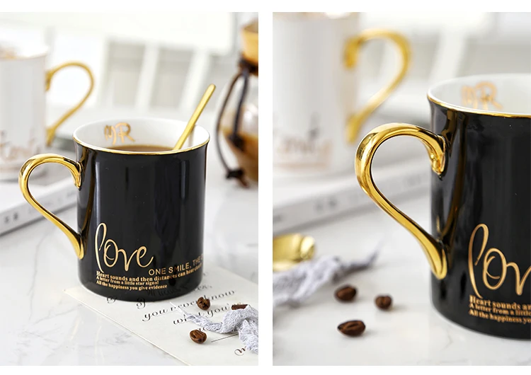 OUSSIRRO, Золотая рукоятка, натуральный мрамор, фарфоровая кофейная кружка Mr and Mrs, Подарочная коробка, чашка для чая, молока, креативный подарок на свадьбу, годовщину