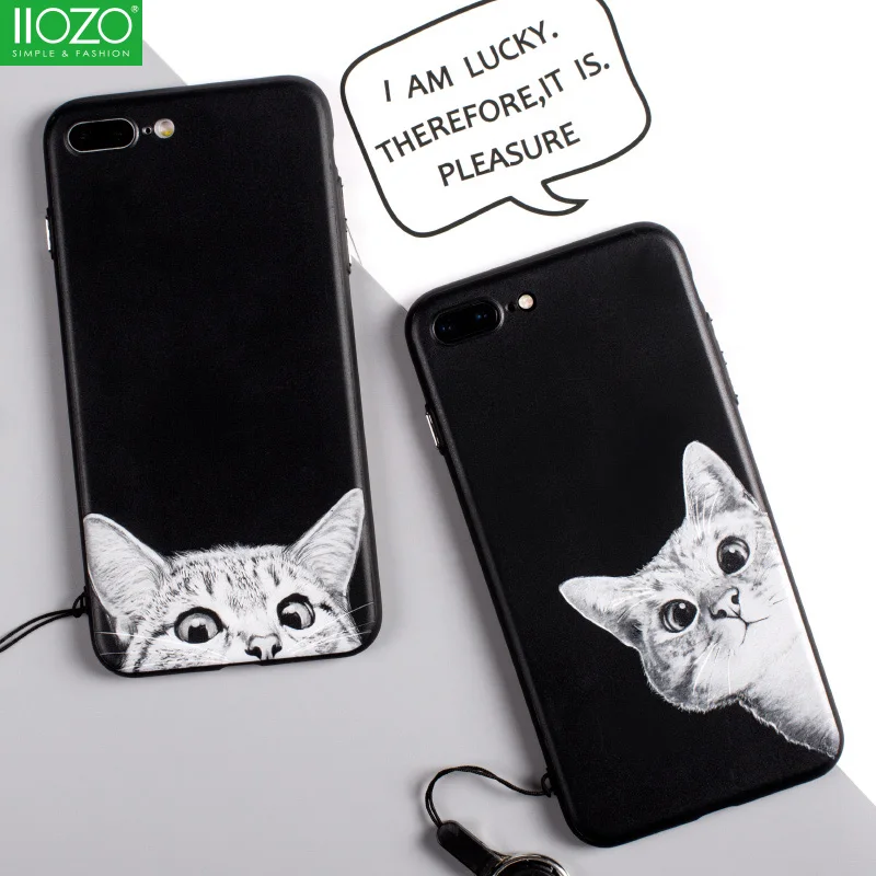 Роскошные 3D рельефные чехлы для телефонов с мультяшными животными iPhone 6 6s 7 7plus 8
