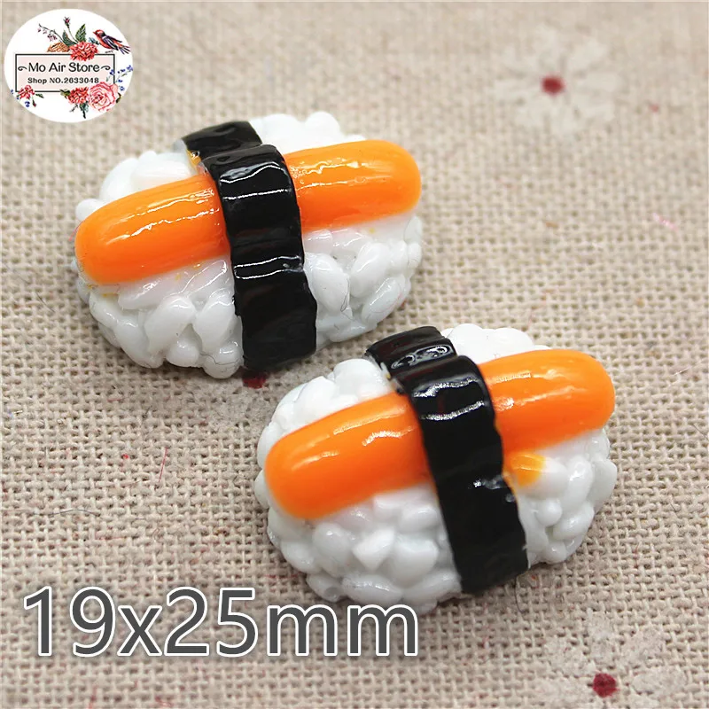 

10PCS Resin sushi Flatback Cabochon Miniature Food Decoration Charm Craft hairbow center