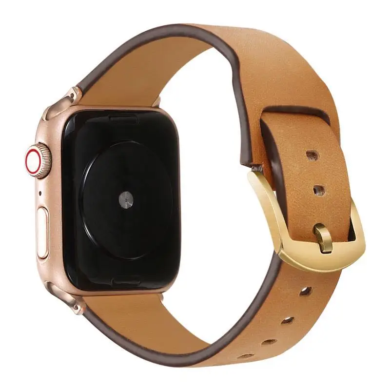 Красивая обувь из натуральной кожи ремешок для наручных часов Apple watch, 42 мм, 38 мм, версия для наручных часов Iwatch серии 4/3/2/1 ремень 40 мм 44mmseries 5 - Цвет ремешка: brown