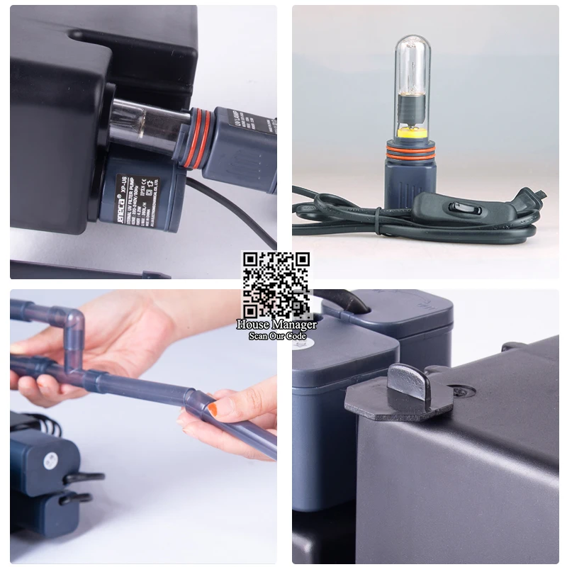 

Aquarium Hang external filter +external 3.5W UV light Sterilization+ Skimmer, Submersible Sterilizer pump for aquarium fish tank