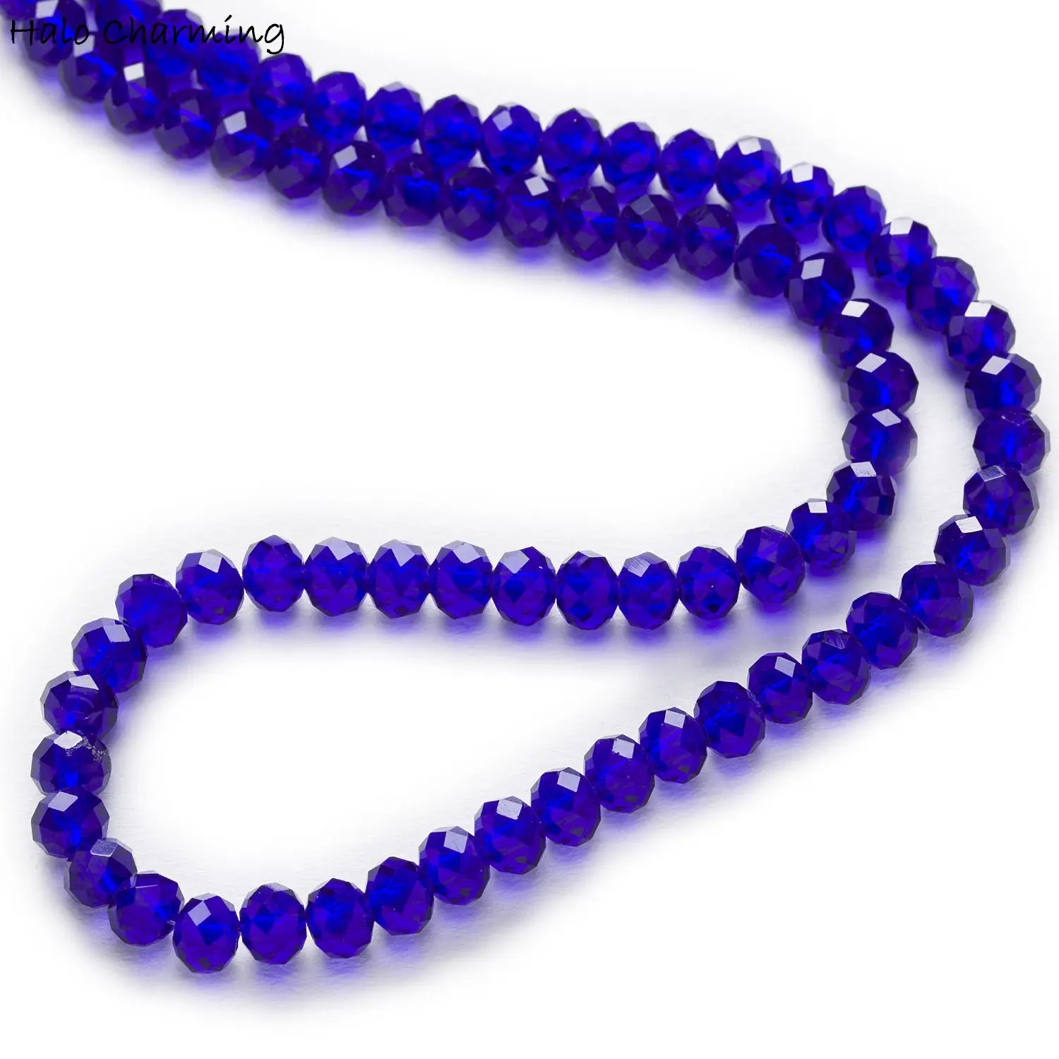 50 шт. темно синий кристалл СТЕКЛО Rondelle кварцевые граненые бусины для
