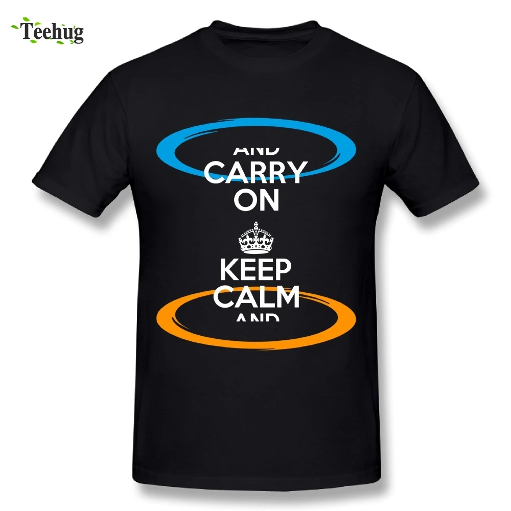 

Casual Man Keep calm and Portal T-Shirt Custom Popular Game Tee Shirt