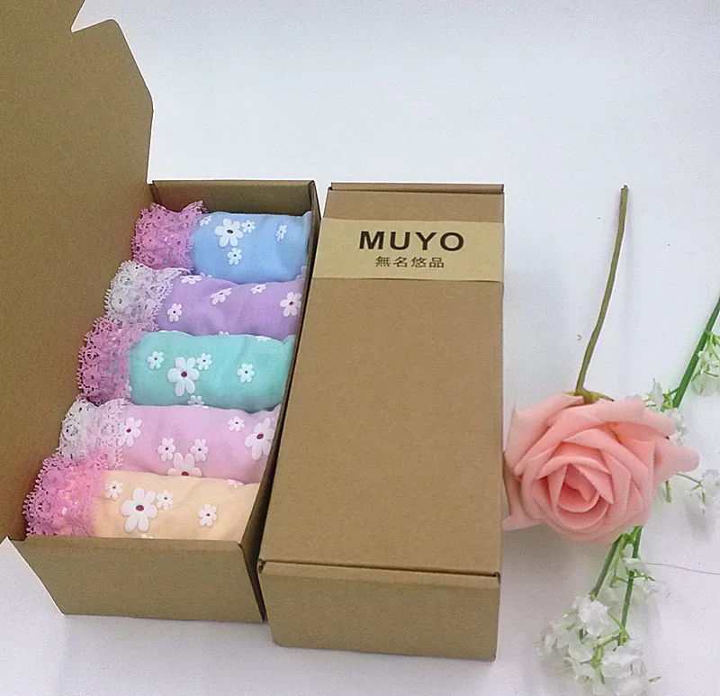 Cotton lace bow glue cute sexy underwear female gift box |