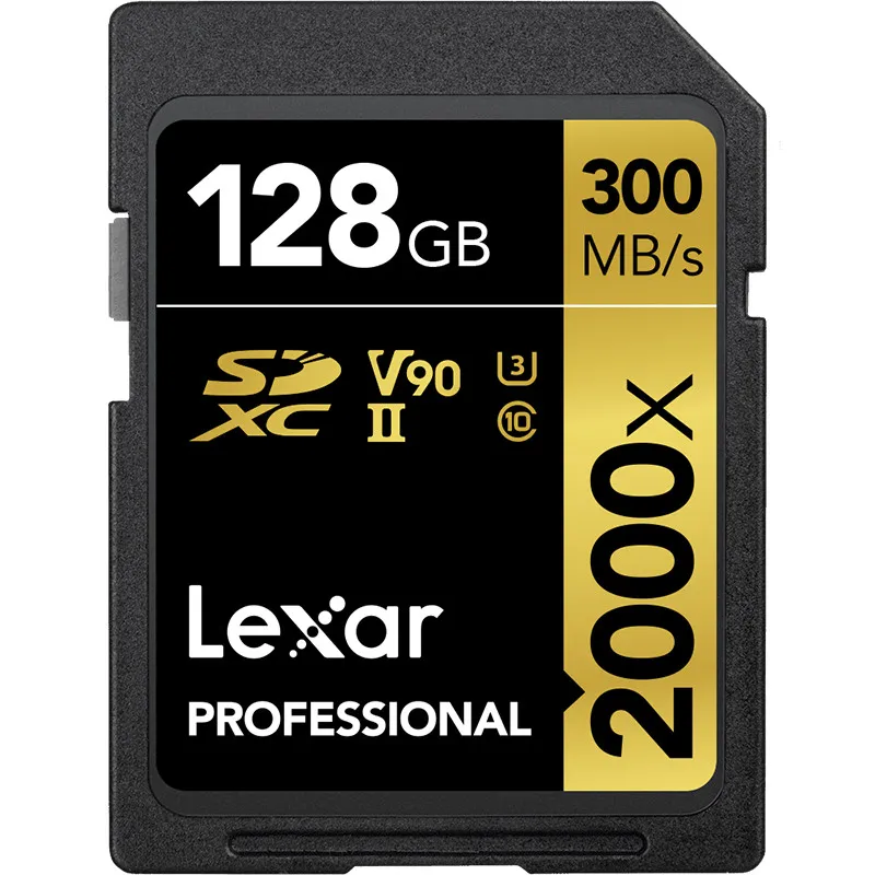 100% Original Lexar 128GB 64GB SDXC Card U3 32GB SDHC Card 2000X UHS-II 300MB/s High Speed Flash Memory For 3D 4K video Camera