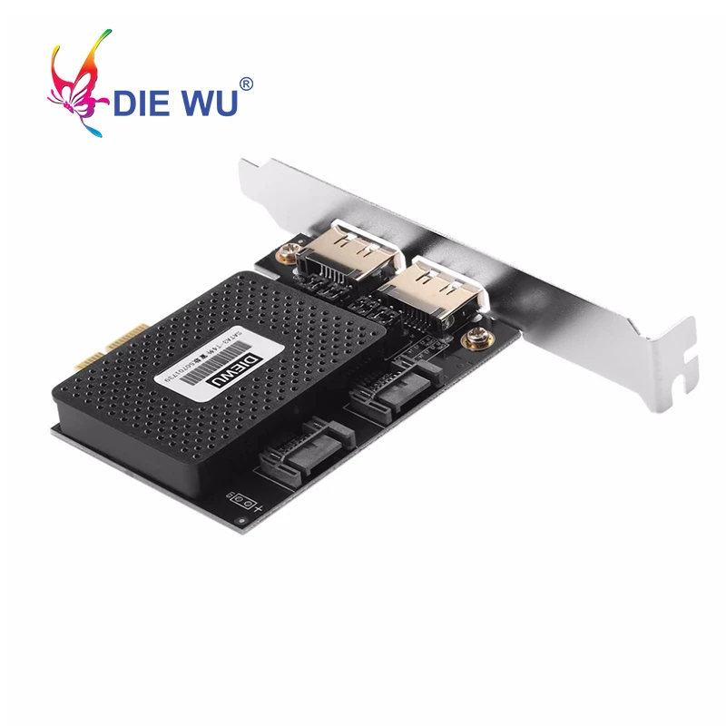 Плата расширения PCI Express PCI-E 1X to 2 ESATA+ 2 SATA3 для ASMedia поддерживает горячую замену TXB057