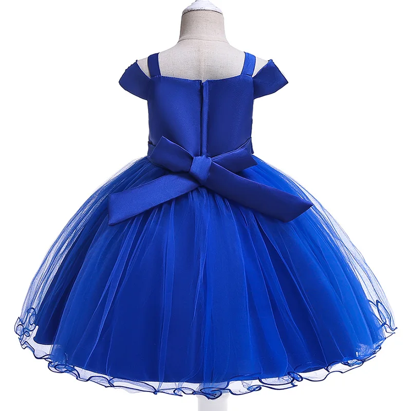 

Flower girl princess dress child party clothes kids formal baby beads bow tutu dress girls wedding birthday children clothing