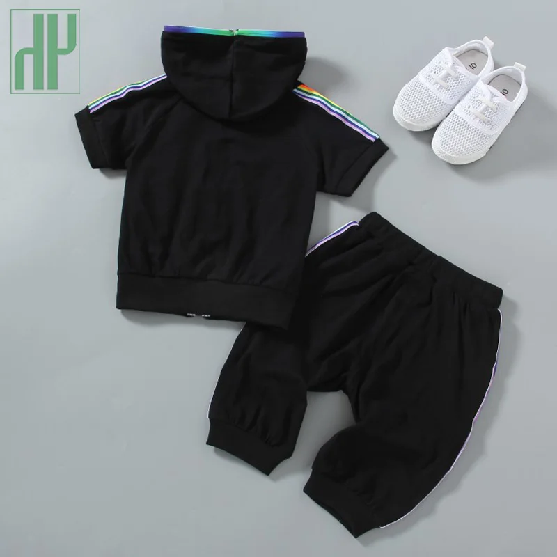 Summer children clothing Sportswear Short Sleeve hoodies kids clothes girls outfits costume sport suit toddler boy set | Детская одежда