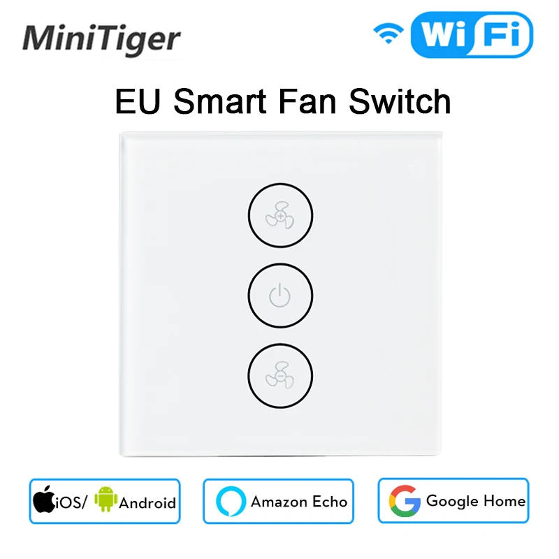 ЕС/США Tuya Smart Life WiFi умный потолочный вентилятор переключатель приложение
