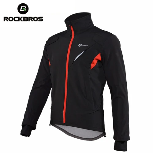 ROCKBROS зимняя спортивная куртка флисовая куртка для велоспорта теплое спортивное пальто для мужчин и женщин ветрозащитный костюм для бега зимняя верхняя спортивная одежда - Цвет: Black Cycling Jacket