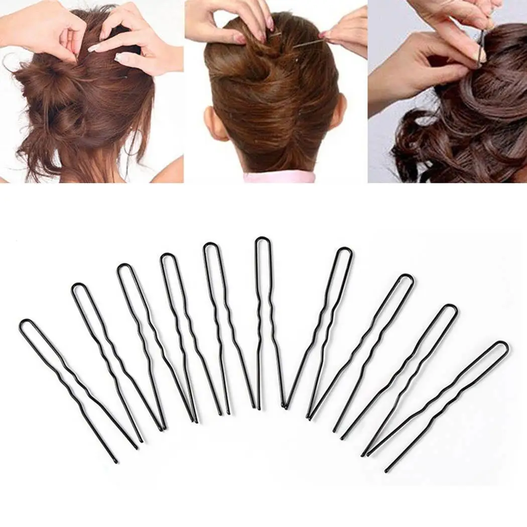 Черный u-образный булочка заколка для волос вставка расческа 0 03 кг булавки