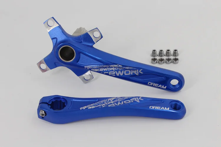 blue Ракетка велосипед crankset рукоятка из алюминиевого сплава 170 см 104BCD Звездочка горный велосипед Кривошип рифленый диск mtb части велосипеда - Цвет: blue