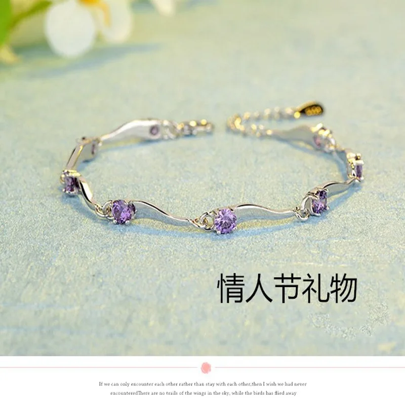 Bamboo Циркон капли воды Браслет Белый позолоченный цвет женские браслеты браслет с