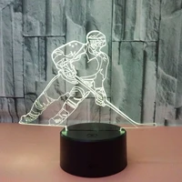 new ice player colorful 3d lights led gradient nightlight hockey touch 3d stereo vision usb led 3d light fixtures table lamp