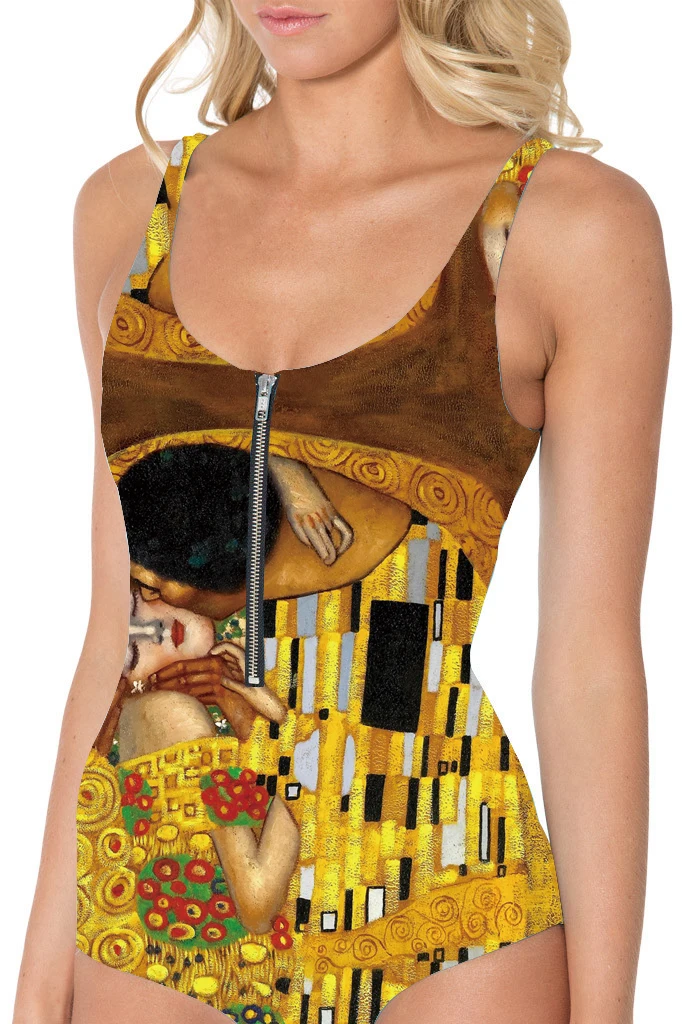 Женский пляжный костюм желтый облегающий с принтом Фараона размеры от S до 3XL |