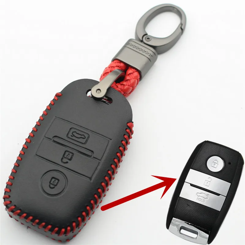 FLYBETTER натуральная кожа 3 Смарт-Кнопка держатель чехол для Kia KX3/KX5/K3S/Рио/Kia Ceed/Cerato/K5/Sportage/Sorento(B) L274