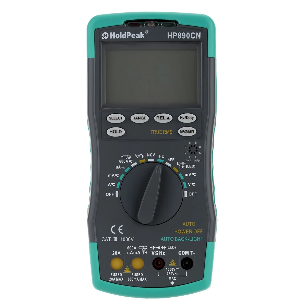 HoldPeak HP-890CN ЖК-цифровой мультиметр DC AC напряжение измеритель тока с NCV детектор температуры Meaurement Авто Диапазон
