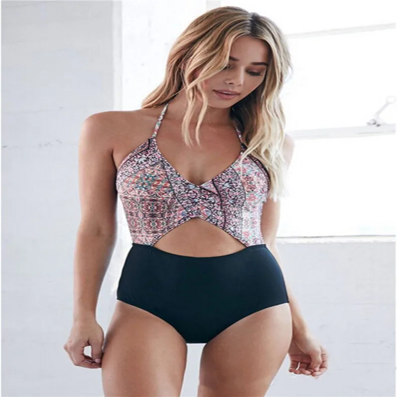 Новинка 2017 слитный купальник с подкладкой бикини для женщин пуш ап винтажный